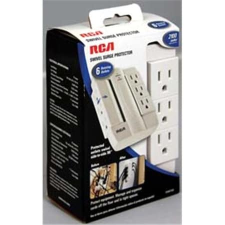 Audiovox PSWTS6R RCA 6 Outlet Swivel Surge Protector